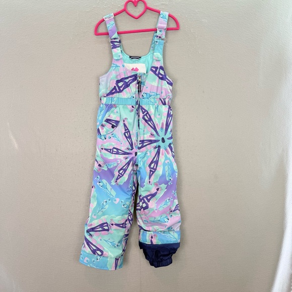 Obermeyer - little girls Snoverall print Insulated ski Bibs 
Snow winter pants 5 - Picture 2 of 5